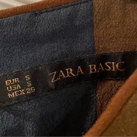 ZARA Multicolor Chevron Blouse - Red, Navy Blue, Brown cropped - Picture 2 of 7